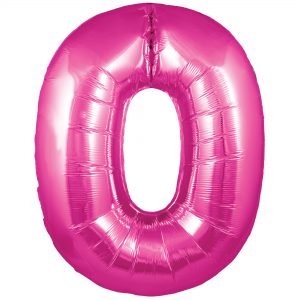 Zahlenballon 0 pink